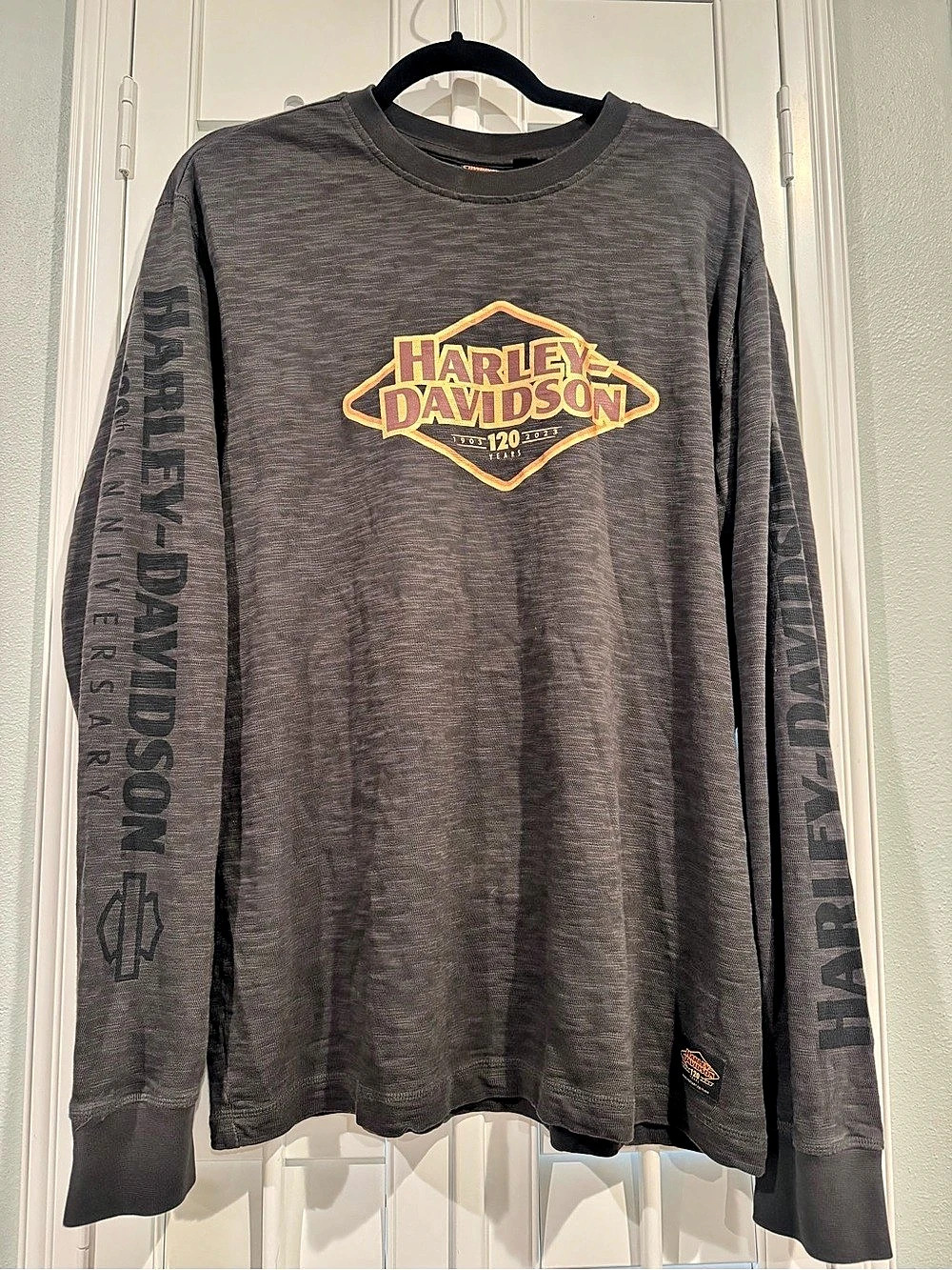 Harley-Davidson 120th Anniversary Edition Long Sleeve Tee in Gray Size Medium